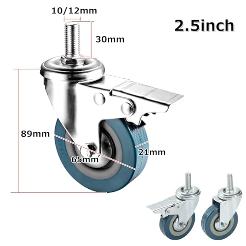 Roulettes robustes de 65 mm verrouillables haute résistance lot de 4 - 3