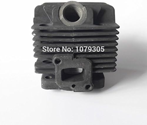 Close-up image of the 1E34F cylinder block, showing its cooling fins and intake/exhaust ports.