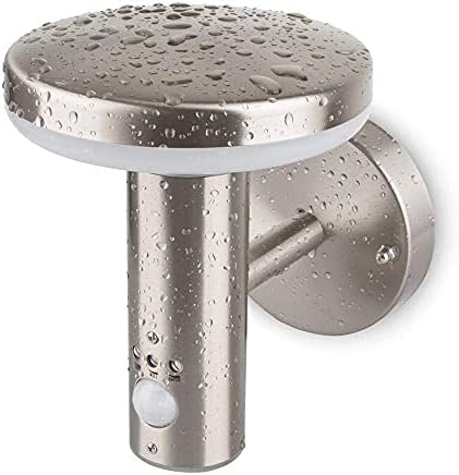 Outdoor LED Wall Lamp with Motion SensorStainless Steel Wall Sconce Fixture External Weatherproof7W4000kIP44for Patio, Terrace, Garden, Hallway, Balcony, Porch, Post, Pathway