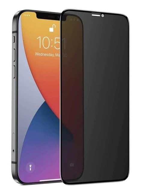 Image of for iPhone 13, iPhone 13 Pro, iPhone 14 Edge to Edge Anti Spy Privacy Tempered Glass with Easy Installation Kit | Black (Pack of 1)