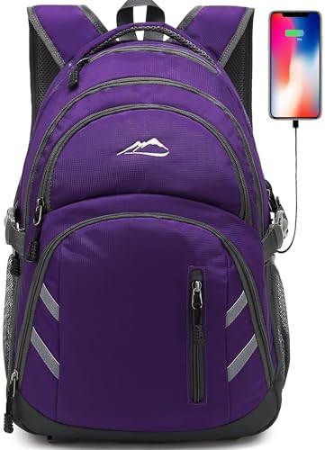 Image of ProEtrade Extra Large Backpack Bookbag for College Laptop Travel, Fit Laptop Up to 17 inch with USB Charging Port Multi Compartment Anti theft, Gift for Women Men (Light Purple)