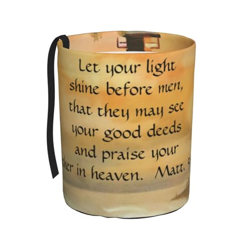 Zuycprq Lighthouse Seagulls Christian Bible Verse Car Trash Can - 600d Oxford Cloth Car Organizer for Travel, Camping, Work (Foldable)