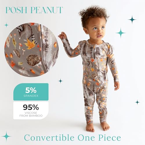 Image of Posh Peanut Convertible Baby Sleepers - Footless Baby Pajamas with 2 Way Zipper for Easy Diaper Changes
