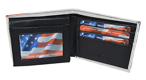 Lb Leatherboss WAVINGUSFLAG Leatherboss Pu Leather Exotic Us Waving American Flag Bifold Wallet thumb #1