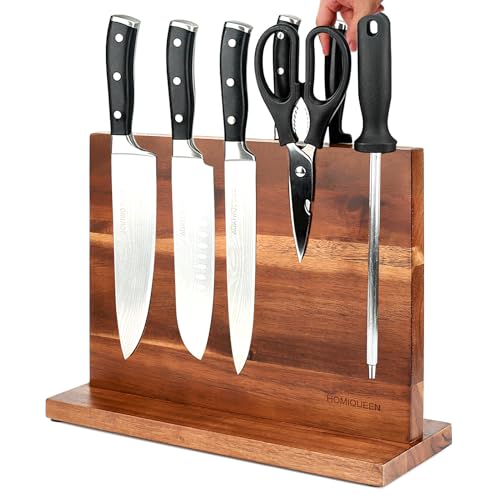 HOMIQUEEN Double-Sided Magnetic Knife Block