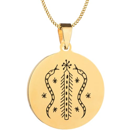 KOVEVE ���� �V���o�[ �X�e�����X�X�`�[�� �y���_���g �l�b�N���X �`�F�[�� �_���o�� Veve Loa Vodou �n���h���C�h, Large 35MM, ���� �X�e�����X�|, �W�F���X�g�[���Ȃ�
