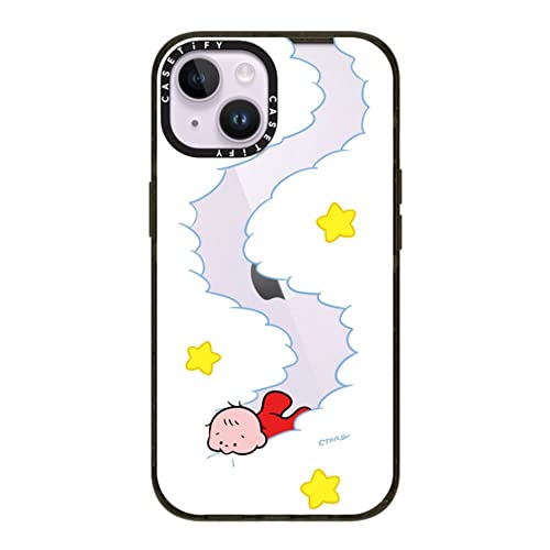CASETiFY �C���p�N�g iPhone 14 �P�[�X [MIL�K�i���� (4x MIL-STD-810G)/2.5m����̗����������N���A] - Eat Your Clouds By Taro Oono - �O���b�V�[ �u���b�N