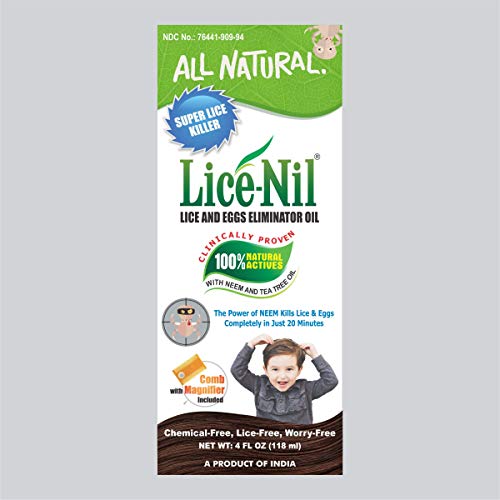 Lice-Nil Natural Head Lice Treatment Oil Kit - Kills Super Lice & Eggs - Guaranteed To Cure Lice - Safe, Non-Toxic & Pesticide Free ( 4 Fl Oz ) - Complete Lice Eliminator Kit With Oil & Comb #TOP7