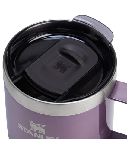 Image of STANLEY Everyday Camp Mug 12oz | Drink Through Lid | Cup for Coffee, Tea and Drinks | Insulated Stainless Steel Coffee Mug | BPA-Free | Wisteria Shine