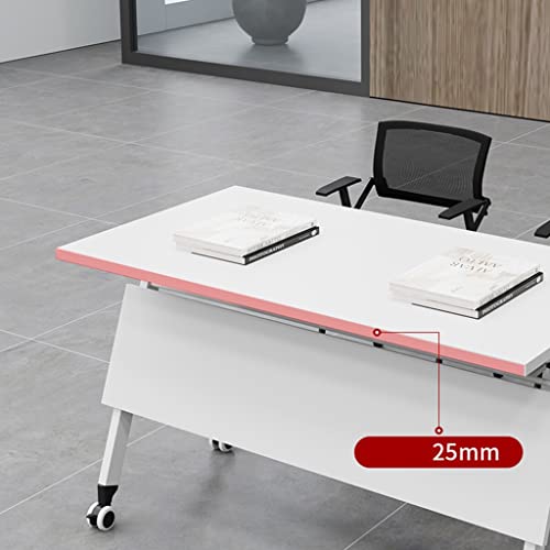Guinjo Flip Top Mobile Training Table With Modesty And Lockable Wheels, Foldable Meeting Table For Conference Rooms,Training Rooms,Media Centers,Classrooms (Color : White, Size : 180 * 50 * 75Cm) #TOP5