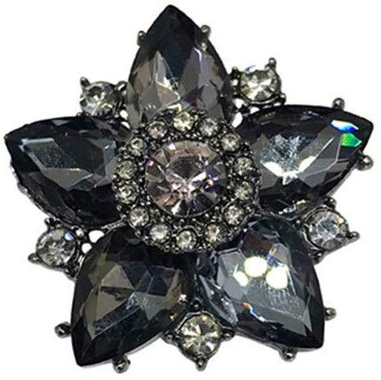 MU Gemelli alla moda da uomo Fiore Strass Bottone Lega Strass Fibbia decorativa Accessori abbigliamento in metallo Pratico selvaggio,Nero,33 millimetri * 33mm