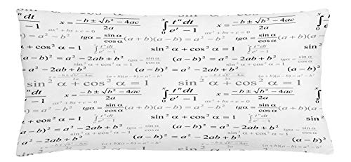 Lunarable Math Themed Throw Pillow Cushion Cover, Minimal Print of Mathematics Geometry Forms Repetitive Science Pattern, Decorative Square Accent Pillow Case, 36