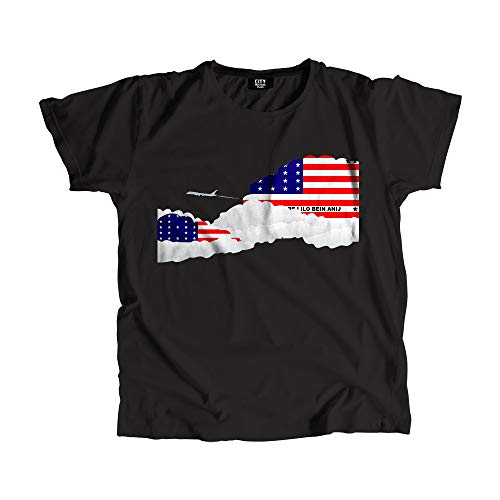 T-shirt graphique Bikini Atoll motif avion et nuages en coton doux mixte