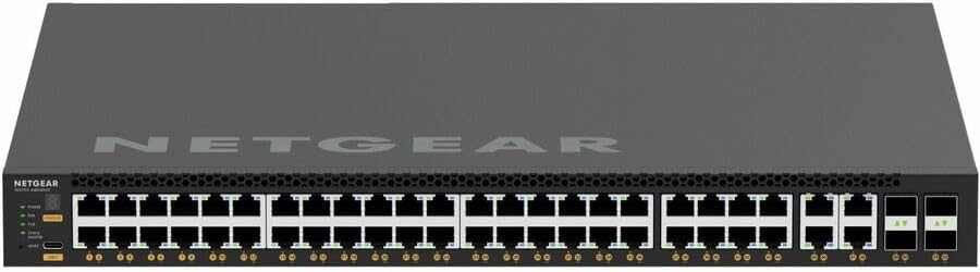 NETGEAR AV Line M4350-44M4X4V 48 Port Switch MSM4352 | 52 Ports L3 Managed Stackable | 44x2.5G PoE++ | 4x10G SFP | 4x25G SFP | Rack-Mountable | Cloud Care's SupportPlus Included