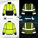Uno Mejor Hi Vis Jackets for Men, Safety Jackets with Pockets for Men& Women, Reflective Construction Coats for Cold Weather Winter, Waterproof High Vis Rain Gear, Class 3, Yellow-Black, XL