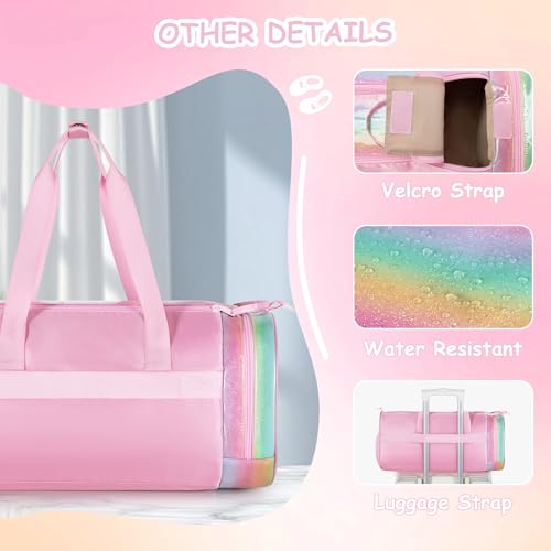 Smasrob Dance Bag for Girls, Ballet Bag with Full Open, Pink by Smasrob - Used condition - Image 4