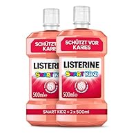 LISTERINE Smart Kidz Mild Berry (500 ml), antibakterielle Kinder Mundspülung ohne Alkohol & ohne Zucker, Mundwasser schützt vor Karies, geeignet für Kinder ab 6 Jahren (Packung mit 2)