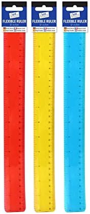 Just stationery Tallon 12" Transparent Bendy Flexible Ruler School Office Work - RANDOMLY SUPPLY