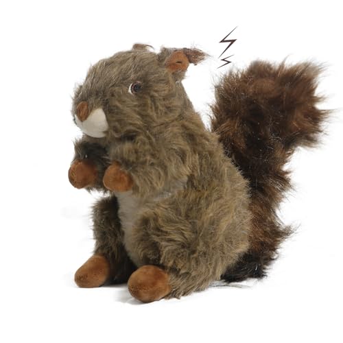 Hamibus Plush Squirrel Dog Toy with Squeaker, Durable Chew Toy for Aggressive Chewers, Funny Self-Play Stuffed Animal, Tough Interactive Toy for Puppy Small Medium Large Dogs