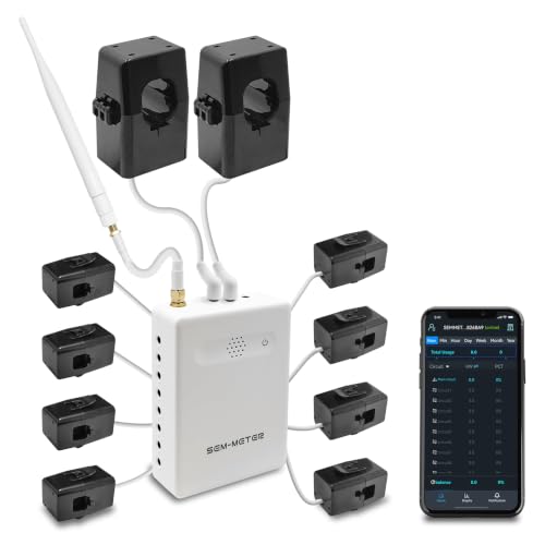 Image of Smart Home Energy Monitor with 8 50A Circuit Level Sensors, Measure Power Usage in Real-Time, History with App (8 50A Circuit Level Sensors) - Compatible with Home Assistant