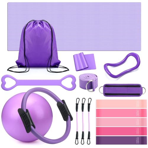 RoundFunny Set of 18 Pilates Ring Essential Kit for Women