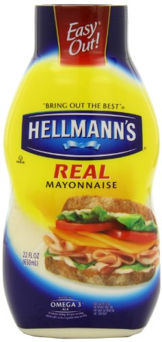 Hellmann's Real Mayonnaise, 22 Ounce Squeeze Bottle (Pack of 4)