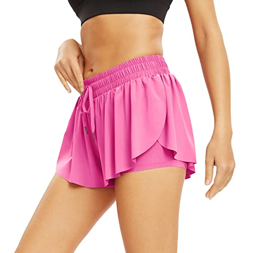 Luogongzi Flowy Butterfly Shorts For Women Gym Yoga Athletic Workout Running Cute Comfy Spandex Lounge Sweat Skirt Casual Summer Beach Clothes Trendy cover