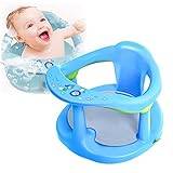 Mugxnem Baby Bath Seat with Non-Slip Mat and Suction Cups for Babies 6-18 Months (Blue)