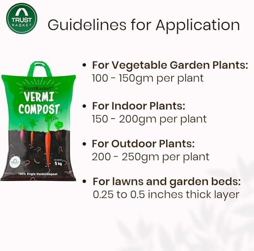 TrustBasket Organic Vermicompost Fertilizer Manure for Plants 20 Kg Black