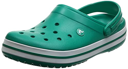 Image of crocs Unisex Adult Crocband Clog (11016-3TL), Deep Green /White, 8 UK