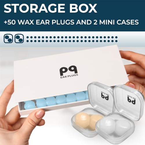 Image of Peace&Quiet PQ Wax Ear Plugs for Sleeping, Swimming - 54 Noise Cancelling Silicone Gel Wax Earplugs, Ear Protection for Sleep and Swim, Soft Pillows with Sound Blocking Level 32Db, (54 Pillows)