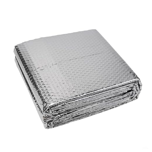 Lámina reflectora de calor para radiador, 5 m, parte trasera de aislamiento plateado para sistemas de calefacción central, película térmica de ahorro de energía con 12 almohadillas para una fácil