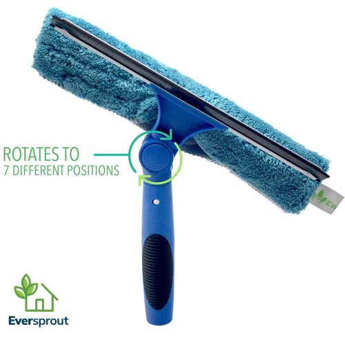 EVERSPROUT Swivel Squeegee & Microfiber Glass Window Scrubber, Light-Weight Window Cleaning Kit Without Extension Pole