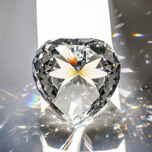 SWTHONY 60 mm Kristalldiamant-Briefbeschwerer, herzförmige Glassteine, große künstliche Diamanten für Frauen, Schreibtisch, Nagelhintergrund für Bilder, Hochzeit, Tafelaufsatz, transparent