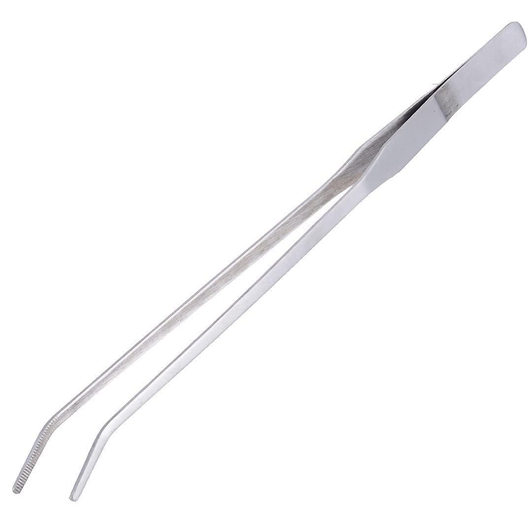 BLUTAILS Aquarium Aquascaping Tools for Fish Tank Aquarium Live Plant (27CM, Curved Tweezers)
