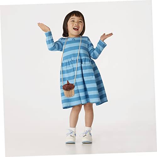 Mini Rattan Woven Crossbody Bag Adorable Acorn Shape Storage Basket for Photo Prop and Everyday Use Handmade Craft with Clear Texture3