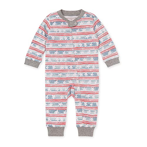 Image of Burt's Bees Baby Boys' Sleep & Play PJs, 100% Organic Cotton One-Piece Zip Front Jumpsuit, Baby Boys Footie Pajamas & PJs
