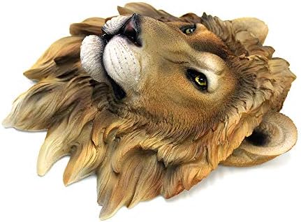 WENWANSHUQIN Wall Mounted Animal Head for Wall Small Resin Home Decoration Wall Sculpture Garden or Living Room Ornament,Lion