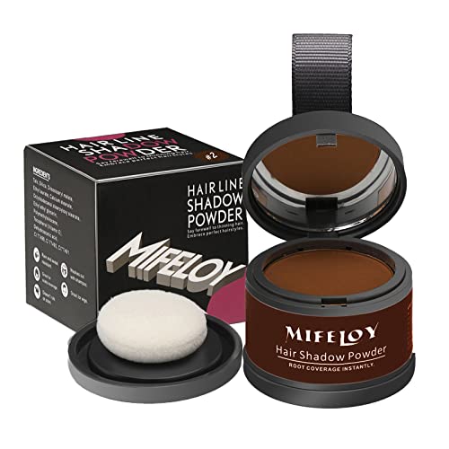 Mifeloy Root Touch Up Powder, Cover Up Hair Color For Grays, Root Coverage For Women Men, Roots Concealer For Beard Line Eyebrow, Instantly Shadow Powder For Thinning Grey Hairline, Medium Brown #TOP27