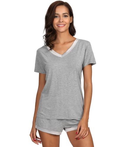 GYS Women's Bamboo Viscose Pajama Sets - Cooling Short Sleeve Sleepwear for Night Sweats, Moisture...