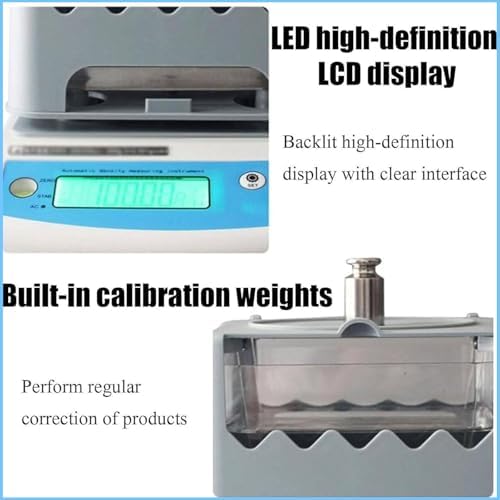 Automatic Gold Purity Tester - Solid Densimeter Density Meter for Precious Metals, 0.01g Precision, Quick 10s Measurement, 300g Capacity, Accurate Gold Testing Kit