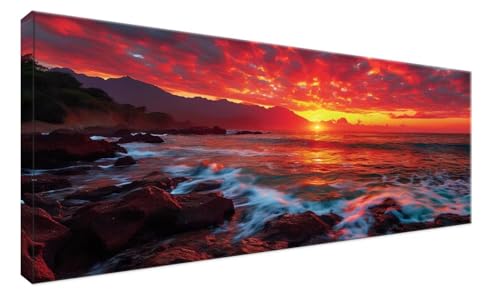 Kit Complet Diamant Painting coucher soleil 5D : Peinture diamant adulte et enfant