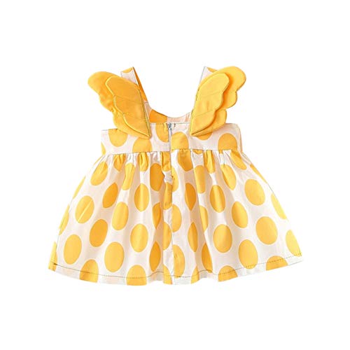 BAOBAOLAI 2 peças de roupas para bebês meninas, estampa de bolinhas, vestido sem mangas, alças com d