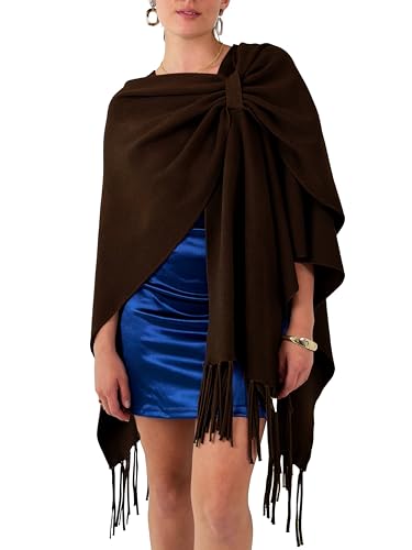 CATCHY & CRAFTY Women's Shawl Wrap Poncho Ruana Cardigan Stylish Cape for Women Open Front Sweater Blanket Holiday Gifts