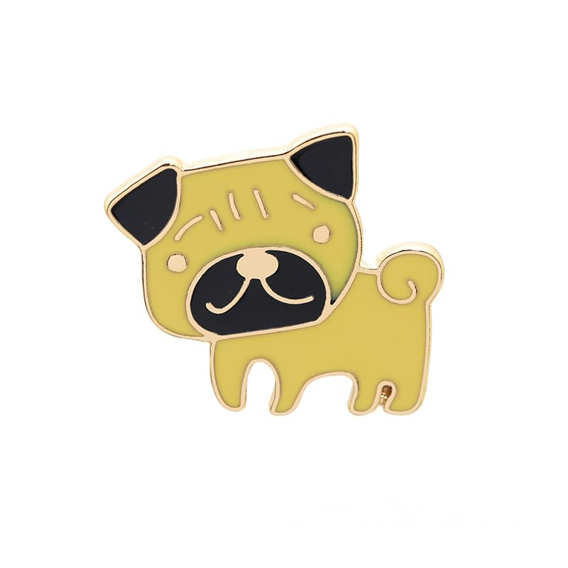 Yellow Little Dog Brooch Lapel Pin Metal Enamel Delicate Brooch Pin Accessory for Backpack Clothes Hat Decoration Badges for Women Men Girls Kids Gift