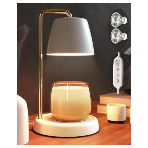YIGEYIGE White and Gold Candle Warmer Lamp with Timer and Dimmer - Electric Candle Lamp Warmer for Jar Candles - Ideal Home Decor Gift for Women, Daughter, and Mom - Includes 2 Bulbs