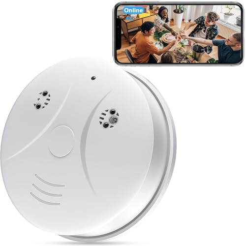 Kestanlora Camera Smoke Detector WiFi HD 1080P Cameras Nanny Cam with Motion Detection,Indoor Wireless Camera for Home Security