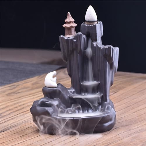 Brûleur d'encens à reflux et porte-encens cascade pour décoration zen - 4