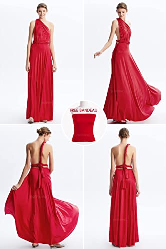 Image of Multi-Way Wrap Infinity Maxi Dress for Bridesmaids & Wedding Guest | 31 Colors for All Wedding Themes, One Size & Plus, 1 Dress for Any Events, Evening, Prom, Gala, Non-See-Through, Wrinkle-Free