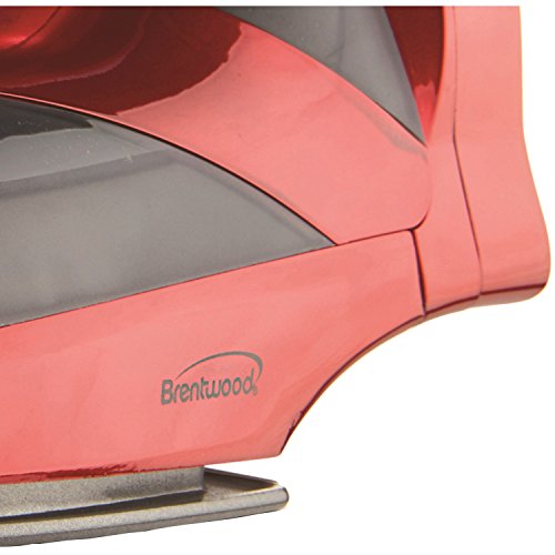 Brentwood Steam Iron With Retractable Cord, Non-Stick, Red #TOP5